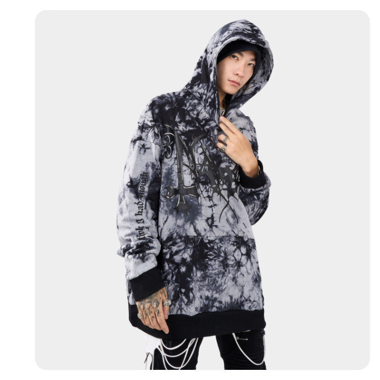 New Pullover Dark High-street Tie-dyed Hooded Sweater Loose