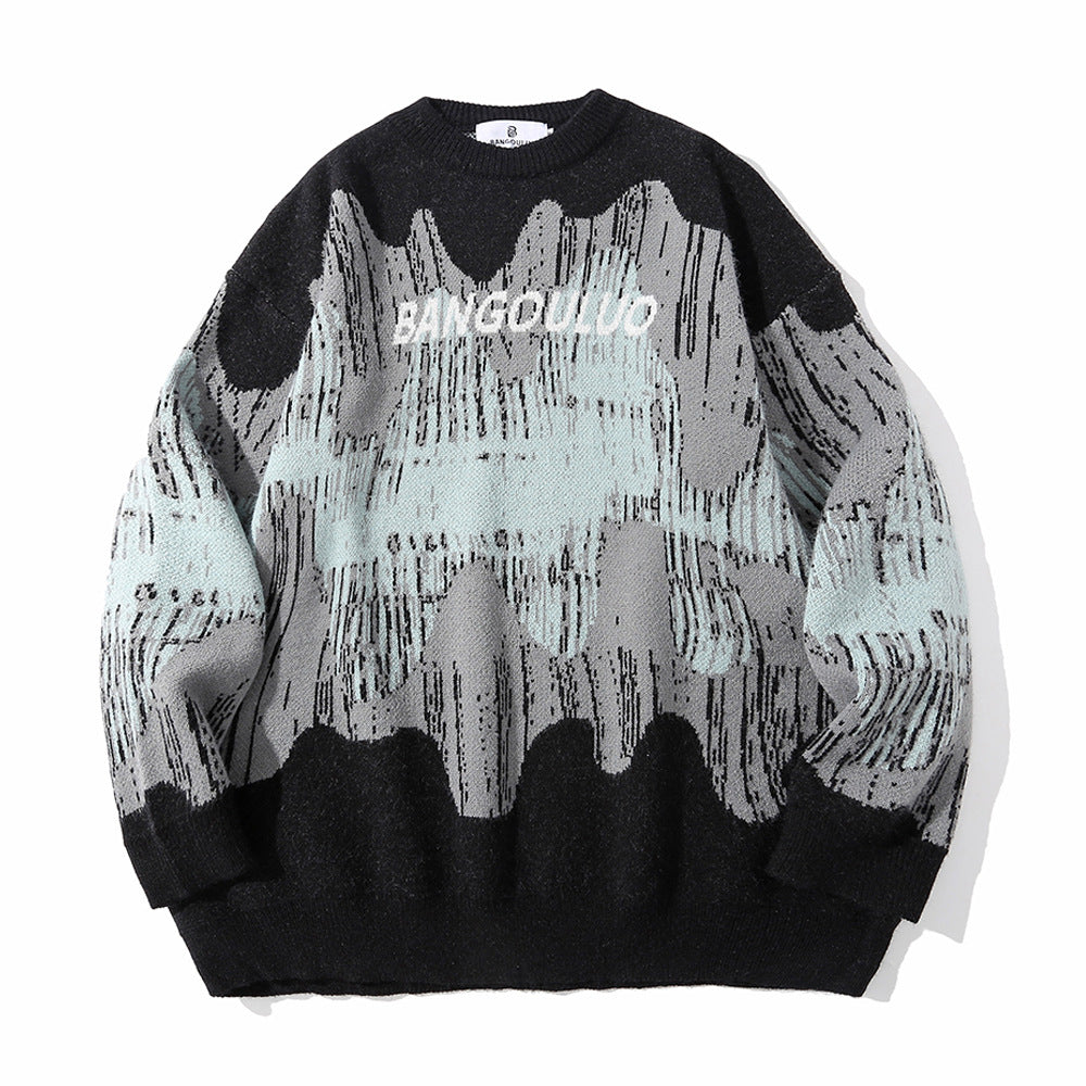 Street Fashion Retro Casual Long Sleeve Pullover Sweater