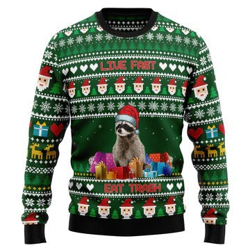 Men's Sports Loose Long-sleeve Regular Shoulder Round Neck Sweatshirt Christmas Series