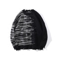 High Street Diablo Funeral Street Color Blocking Hole Sweater