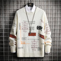 Round Neck Sweater Men Youth Popular Printing Men's Knitted Pullover Top