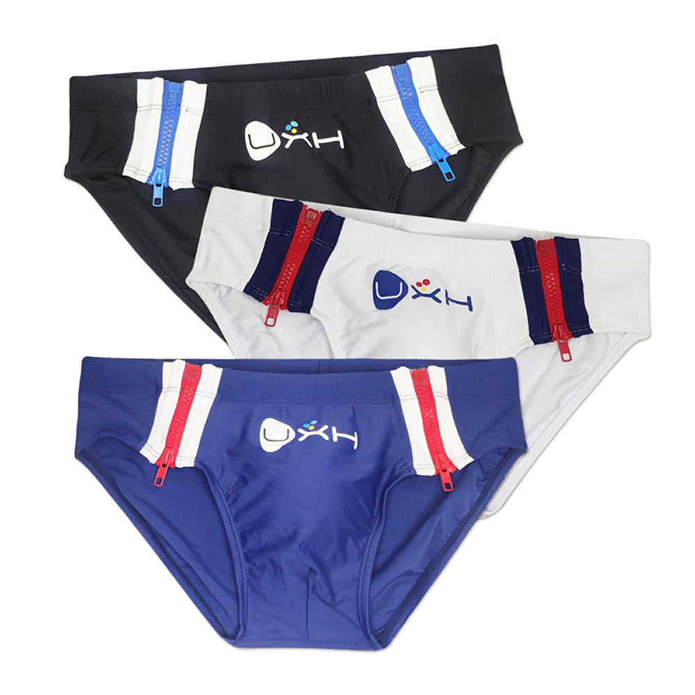 Fashion Men's Side Double Zipper Swim Briefs