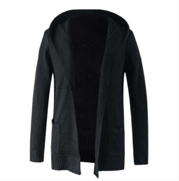 Men's Sweater Cardigan Mid-length Coat Knit Sweater Windbreaker