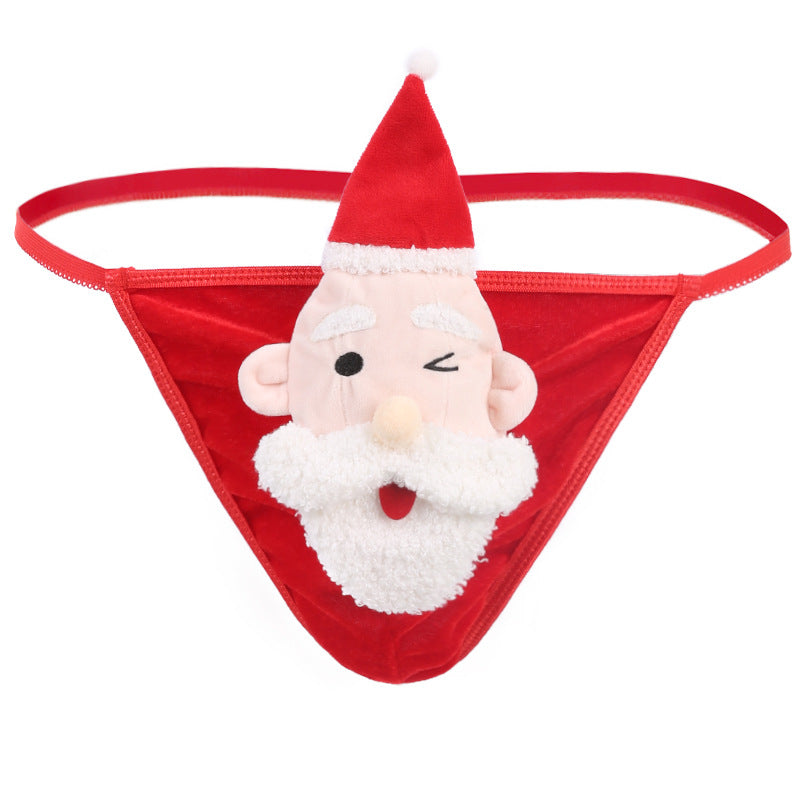 Men's Christmas Underwear Sexy Low Waist White Beard Doll