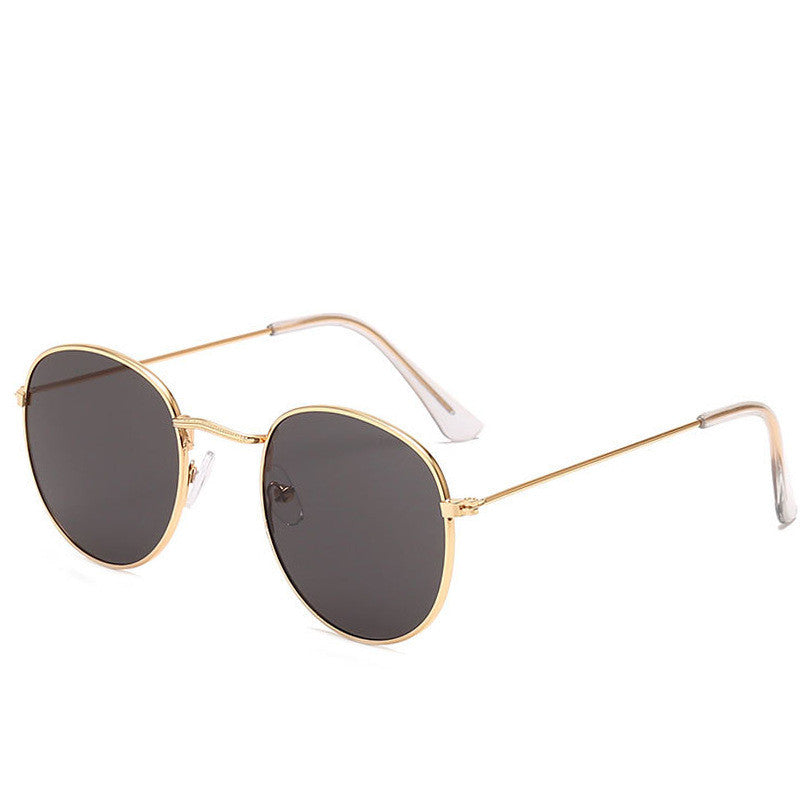 All-match metal round sunglasses