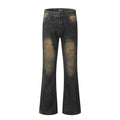 European And American Bootleg Pants Men's Design Niche Split Stitching Loose-fitting Wide-leg Trousers