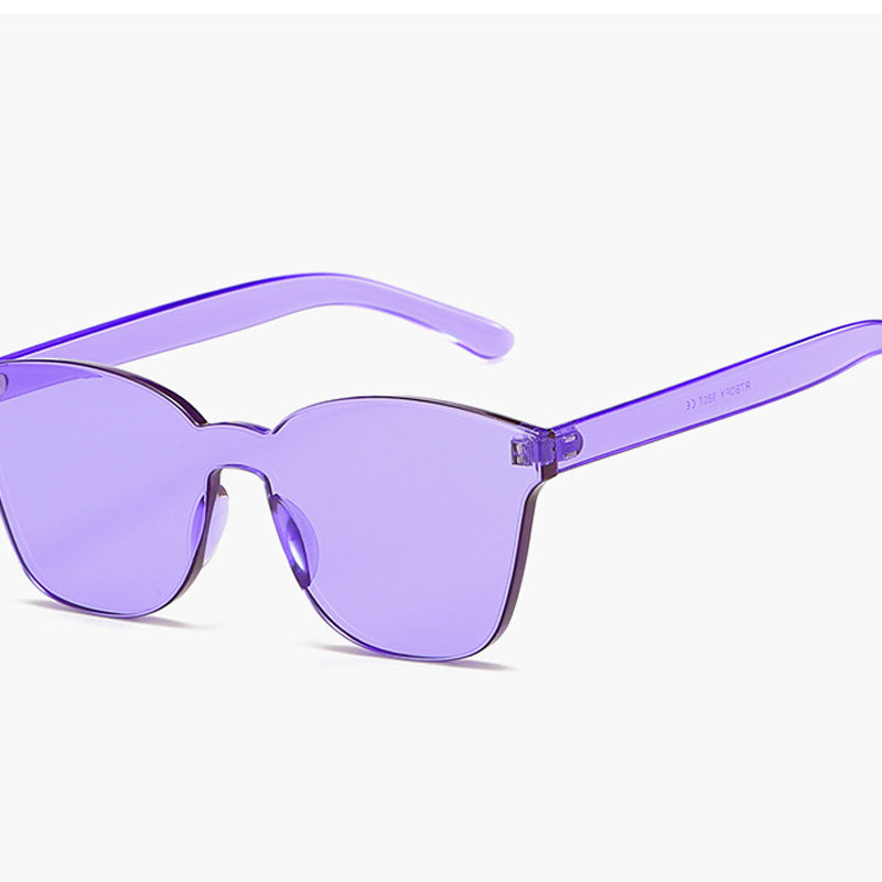 Fashion Candy Color Thick Metal Sunglasses