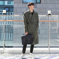 All-match solid color lapel trench coat