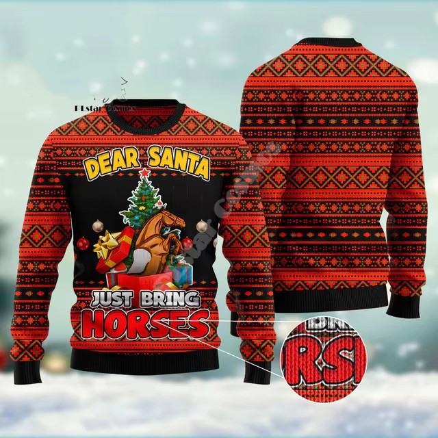 Doodle Nostalgia Winter 3D Digital Print Casual Hoodie
