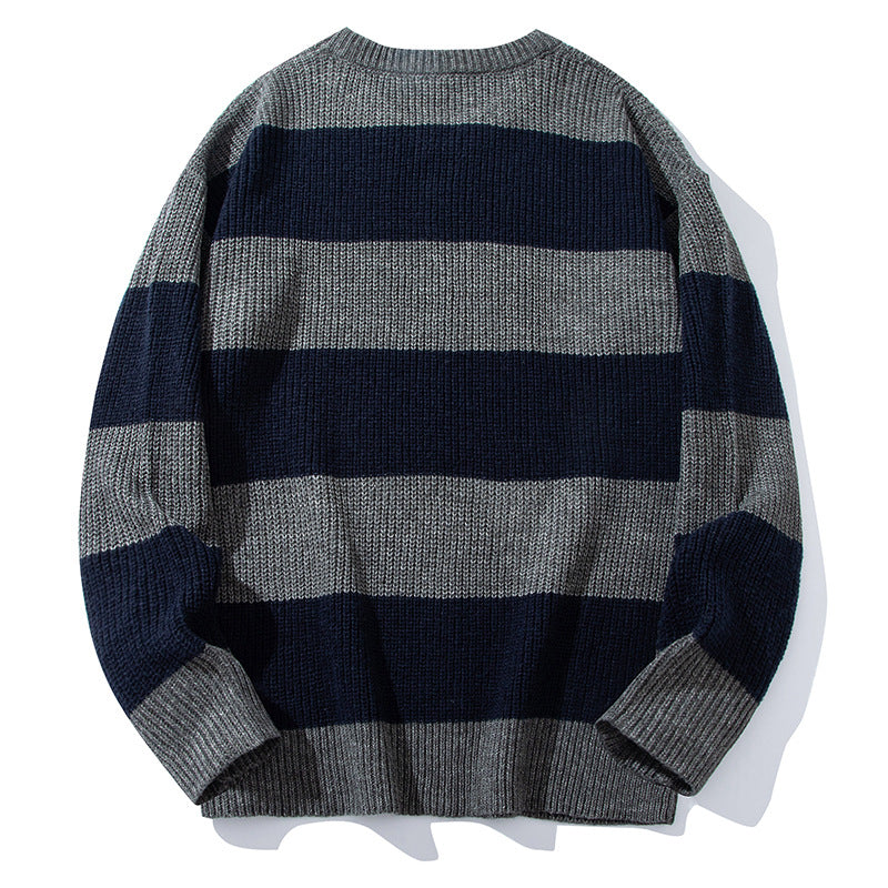 Round Neck Loose Sweater Men's Casual Sweater