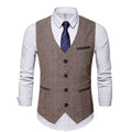 A Simple And Casual British Style Vest In Contrasting Colors For Men Without Straps