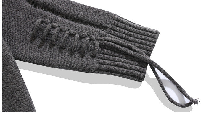 Niche Irregular Stitching Contrast Color Hand-woven Sweater