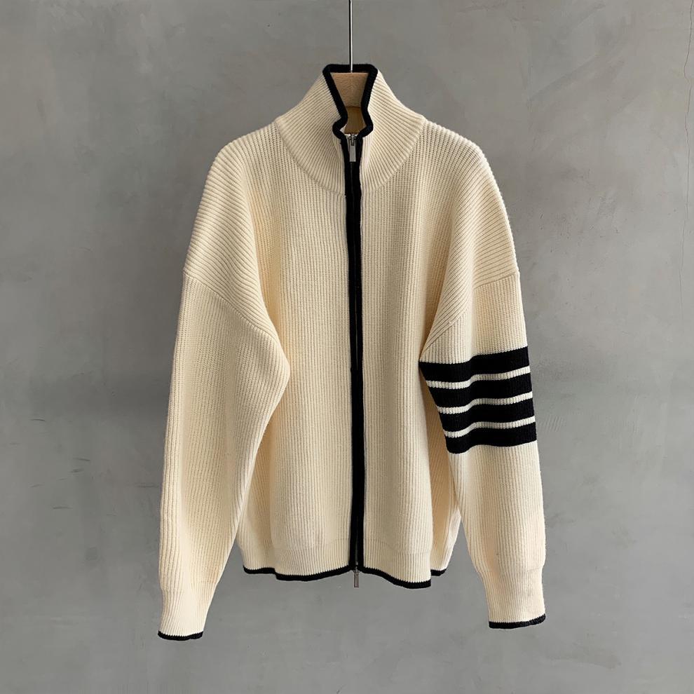 Lightly Mature Turtleneck Cardigan Trendy Stand Collar Sweater