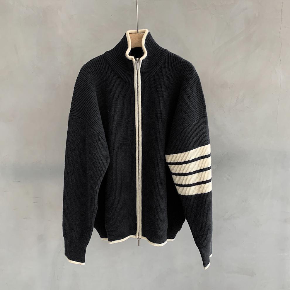 Lightly Mature Turtleneck Cardigan Trendy Stand Collar Sweater