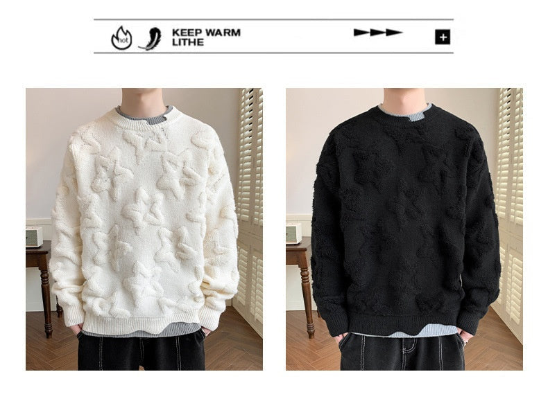 Knitwear Men's Autumn Fake Two-piece Round Neck Sweater Men's Clothing