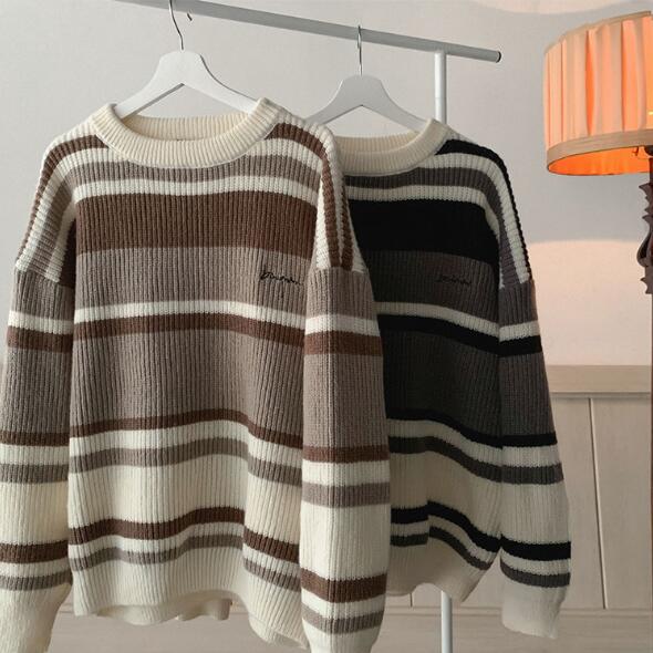 Striped Contrast Color Sweater Boys