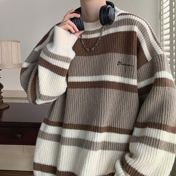 Striped Contrast Color Sweater Boys