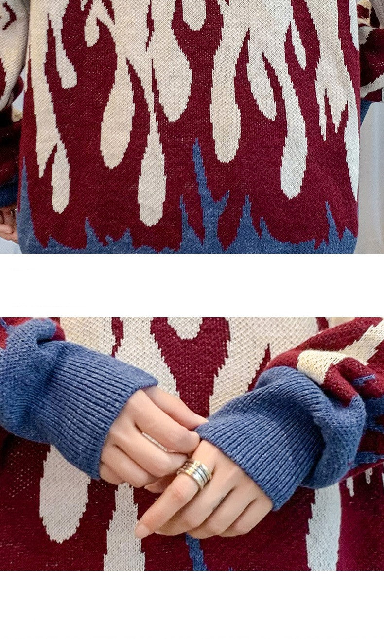 Long Sleeve Casual Jacquard Loose