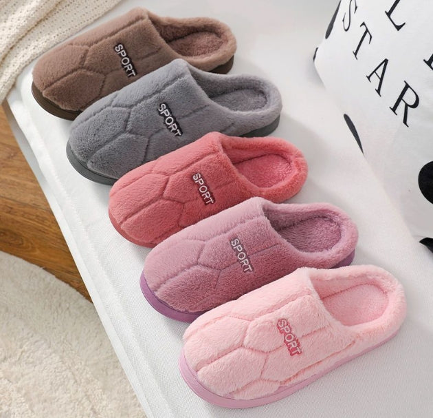 Indoor Couple Thick Bottom And Warm Keeping Confinement Non-slip Plus Velvet Slippers