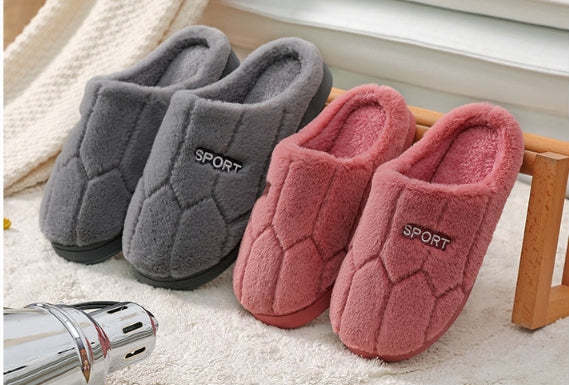 Indoor Couple Thick Bottom And Warm Keeping Confinement Non-slip Plus Velvet Slippers