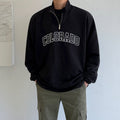 Men's Half Letter Print Coat Turtleneck Sweater