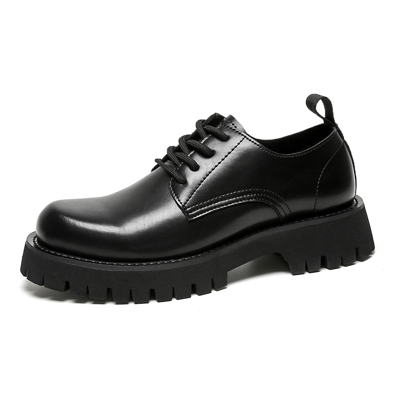 Men's Leather Thick Sole High And Low Top Martin Shoes