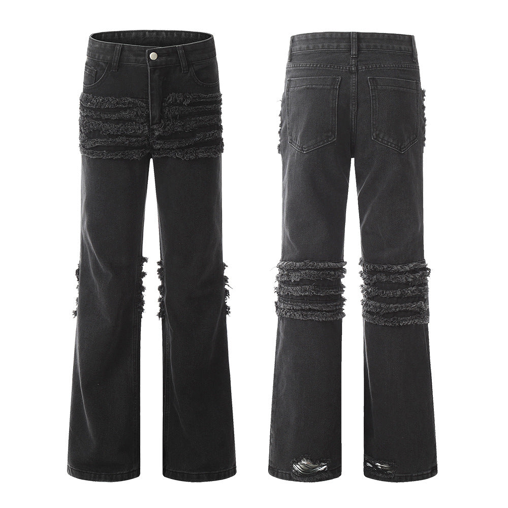 Niche Loose Denim Trousers Men's Design Sense