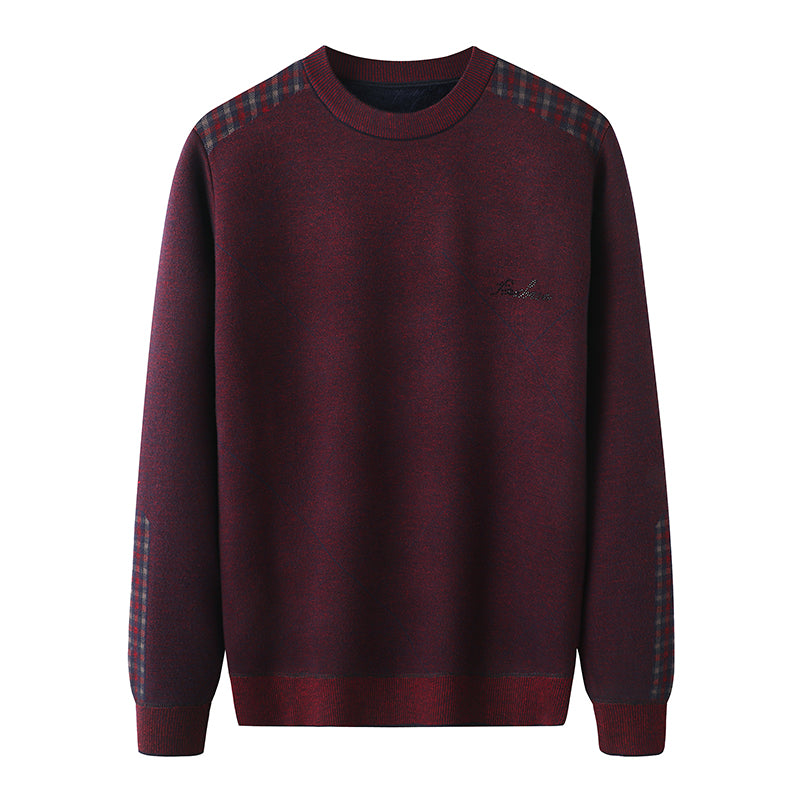 Aokang Plus Velvet Padded Dad Outfit Autumn And Winter Sweater