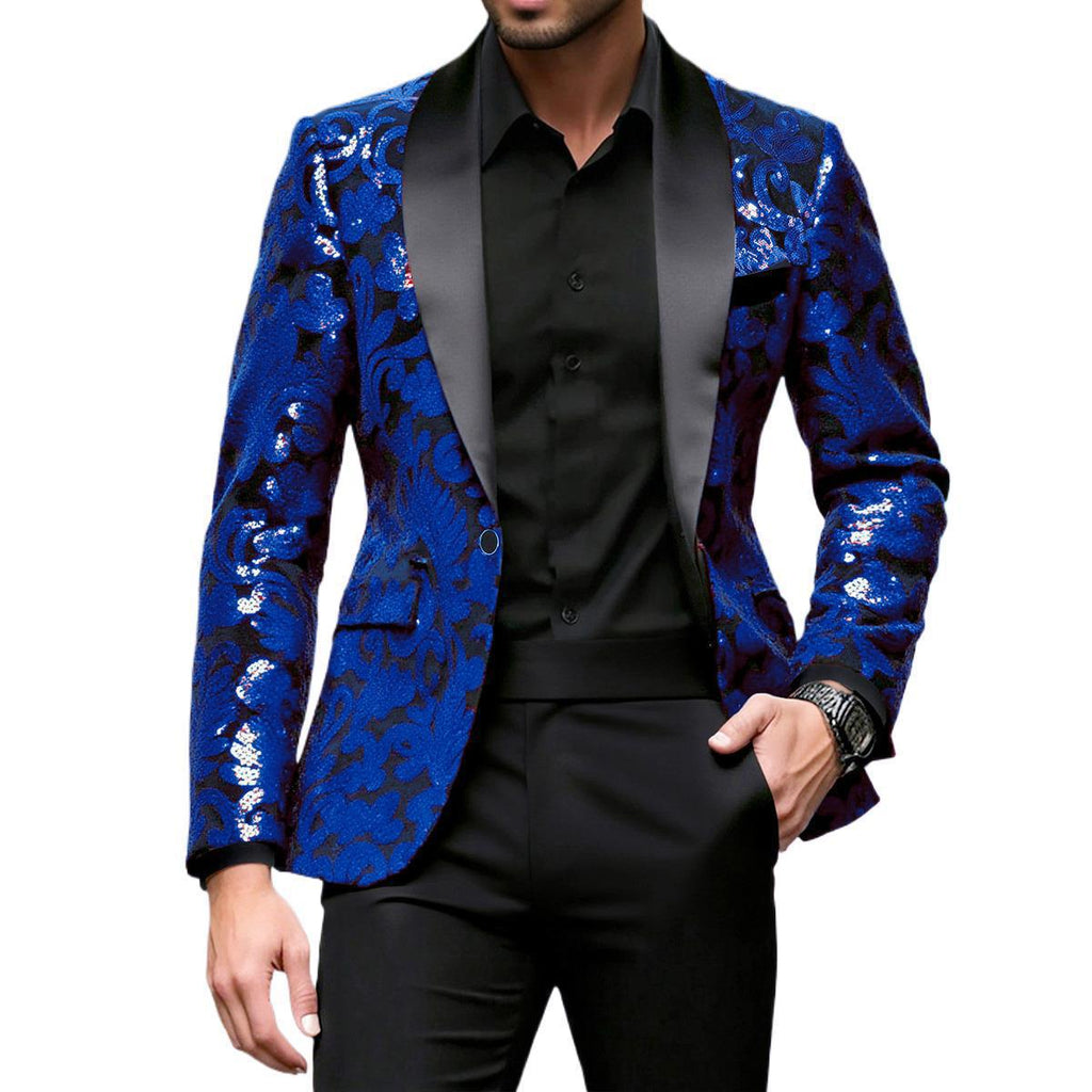 Men's Loose And Versatile Velvet Sequin Suit Jacket