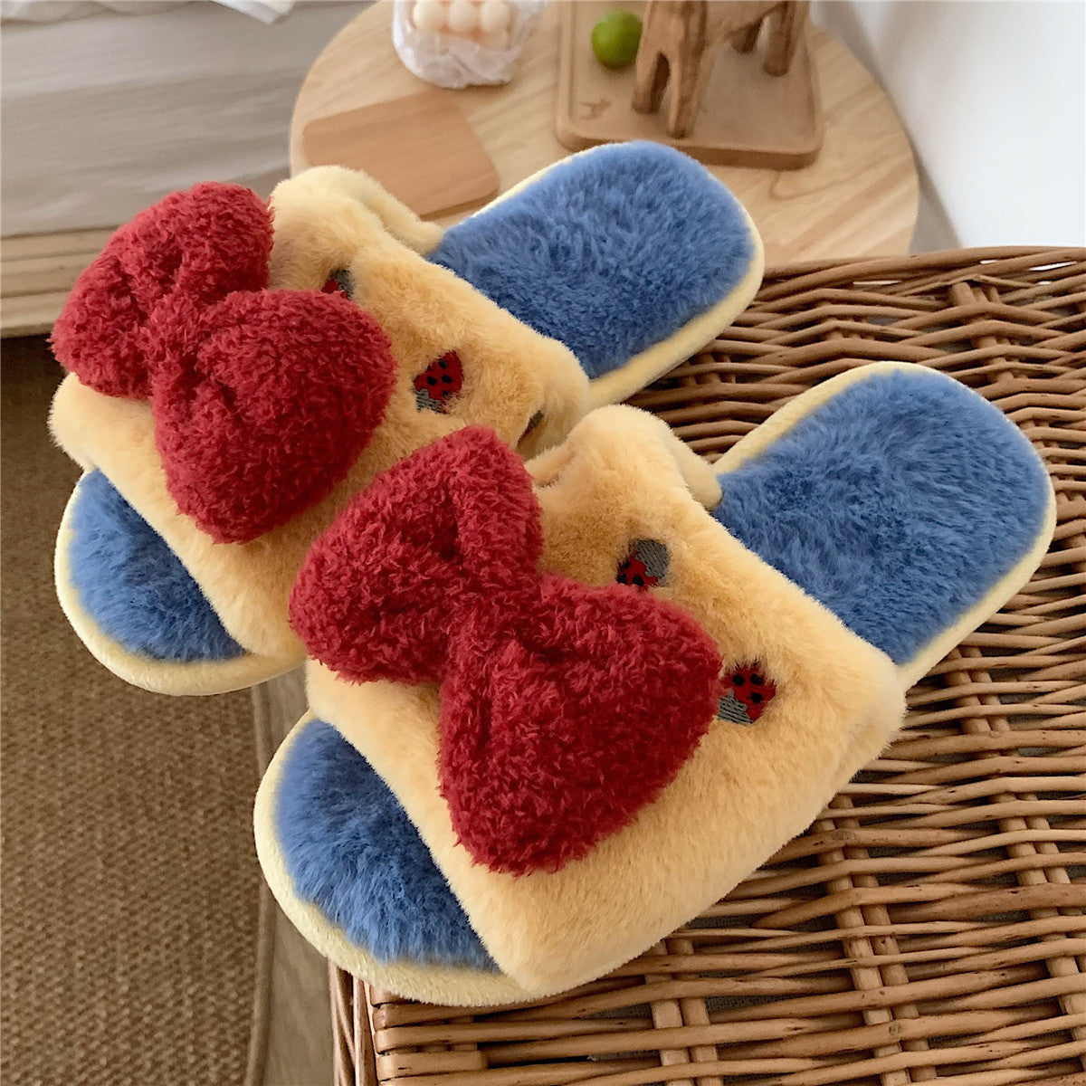 Cotton Slippers Sweet Princess Style Bow