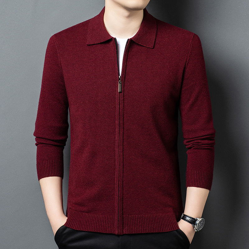 Fully Open Long-sleeve Zipper Thickening Cardigan New Youth Coat