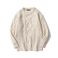 Retro Rhombus Twist Round Neck Sweater