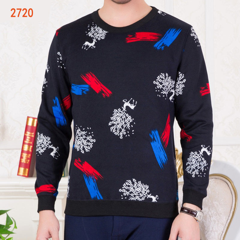 Middle-aged And Elderly Men's Round Neck Bottoming Sweater