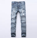 Light Blue Slim Fit Distressed Denim Joggers