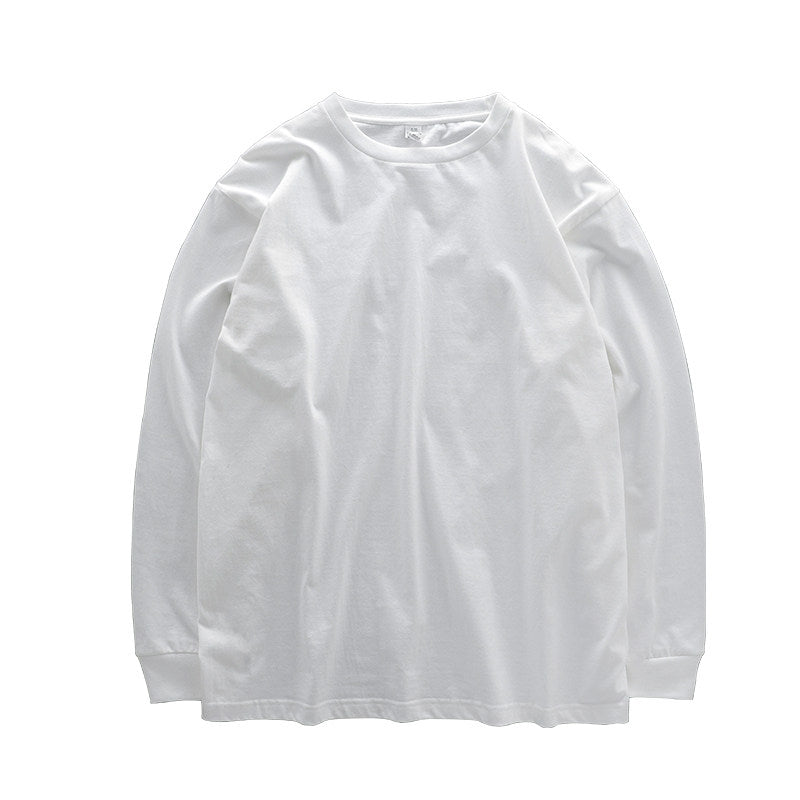 Pure Cotton Loose Sweater Solid Color Bottoming Shirt