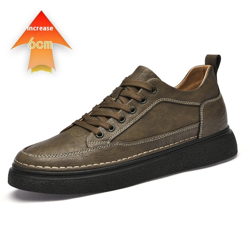 Autumn New Invisible Height Increasing Insole Men's Shoes 8cm Thick Bottom