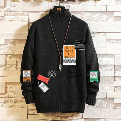 Crew Neck Men's Loose Winter Thickened Sweater