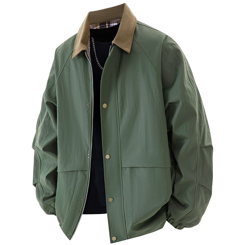 Men's Coat Plus Size Loose Jacket All-matching Lapel Top