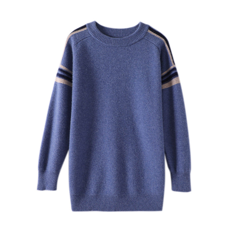 Raglan Sleeve Round Neck Colorblock Sweater
