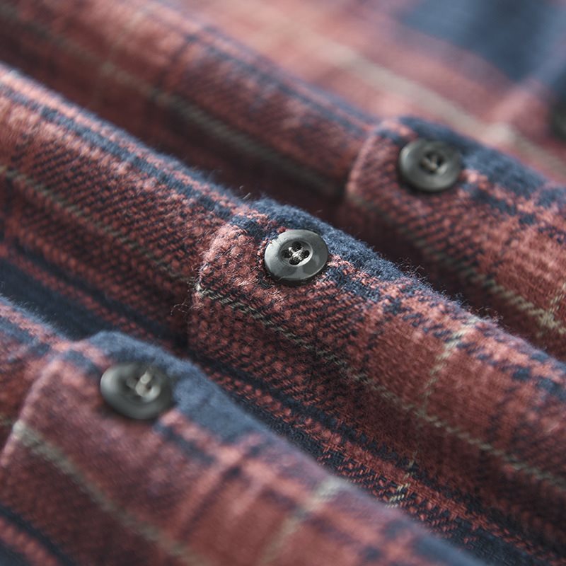 Striped Plaid Spring And Autumn Long-sleeved Shirt Men's Casual