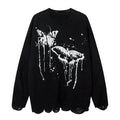 Butterfly Splash-ink Round Neck Sweater Men Idle Style