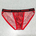 Printed Mesh Rose Men's High-slit G-string Panties See-through