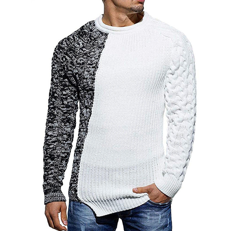 Sweater Men's Solid Color Round Neck Long-sleeved Knitted Top