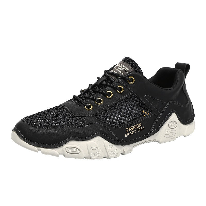 Summer Breathable Casual Shoes Handmade Men's Shoes Work Plus Size Mesh Shoes