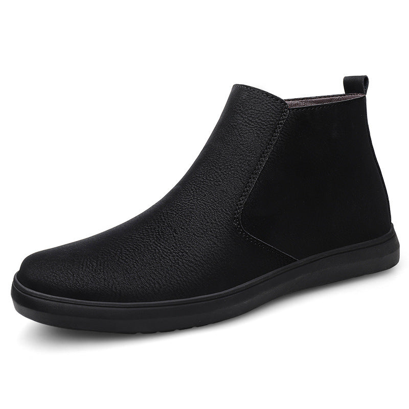 First Layer Cowhide Retro Frosted Leather High-top Leather Boots