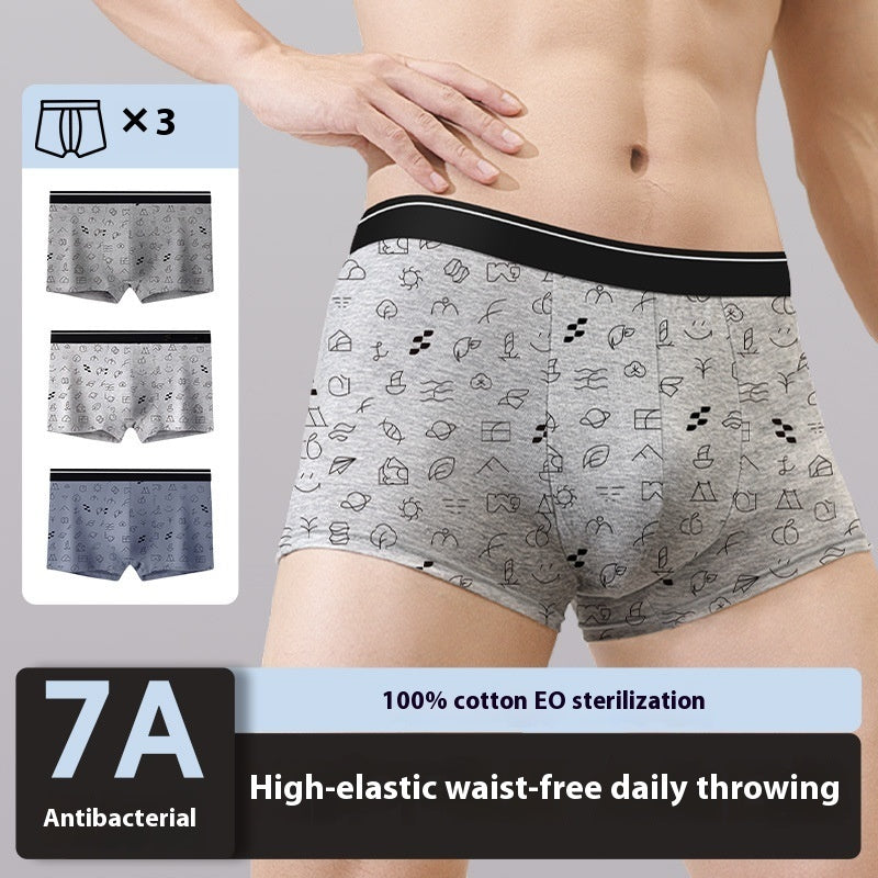 Men's Purified Cotton Underwear Square Meters Four Corners Sterile Disposable