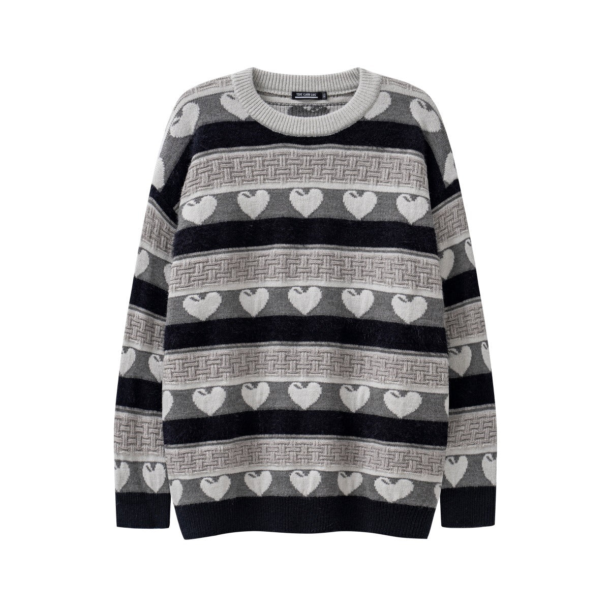 American Retro Contrast Color Knitted Sweater
