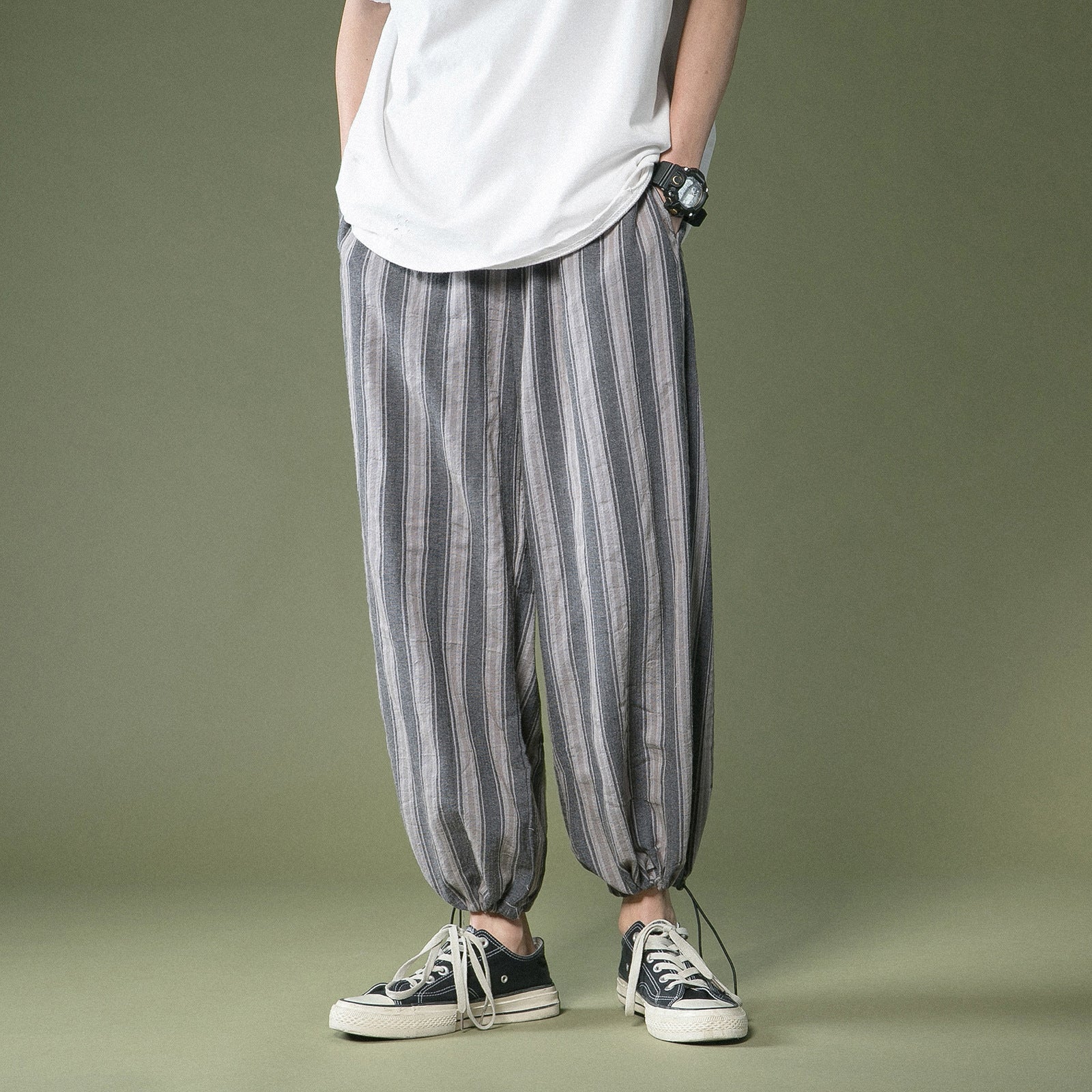 Thin High Waist Straight Lantern Harem Pants