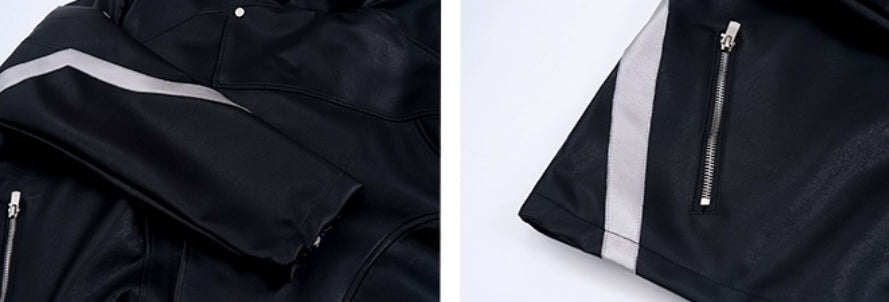Oblique Placket Motorcycle Jacket