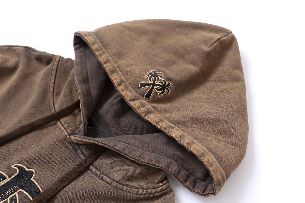Distressed Washed Hooded Sweater For Men